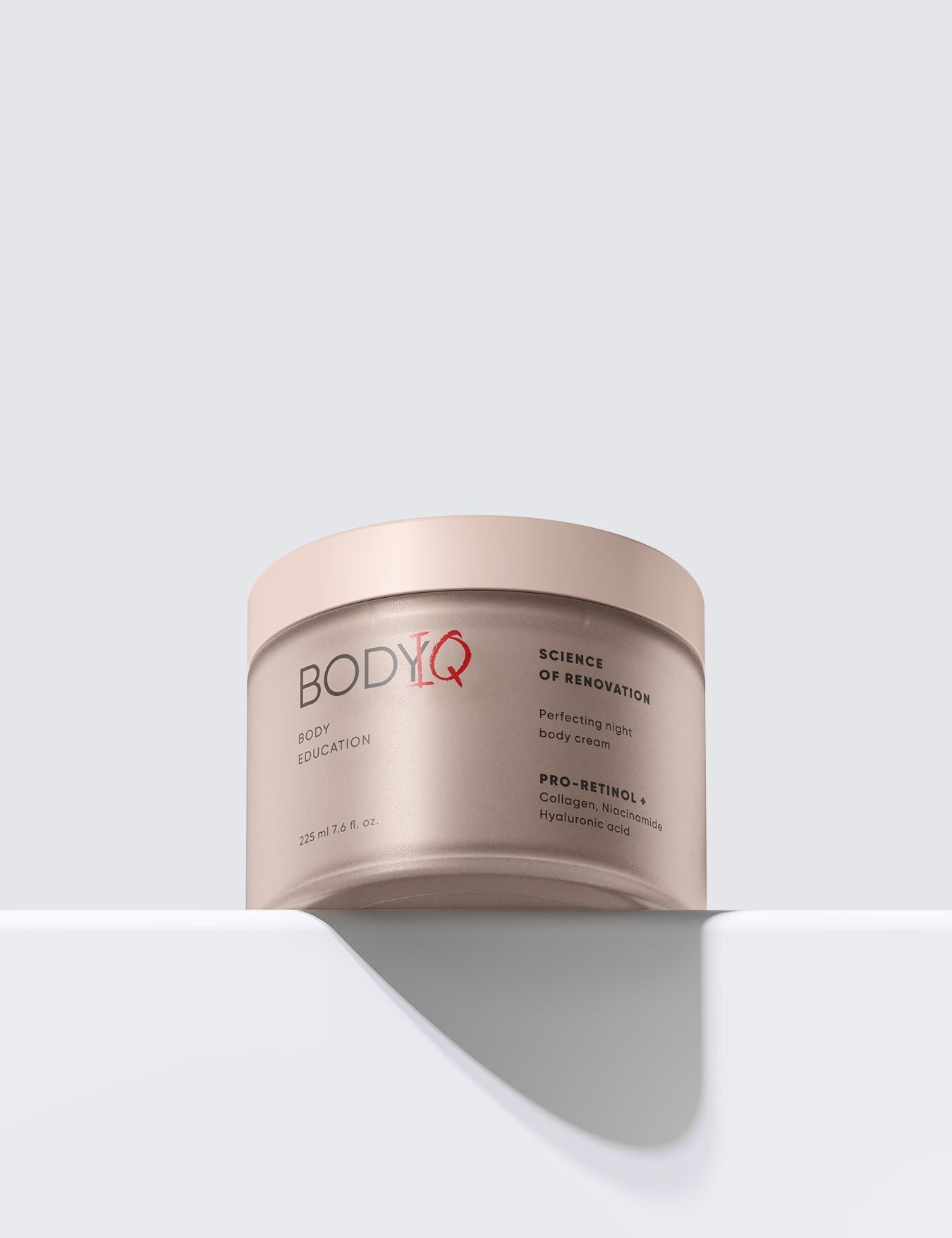 BODIQ Science of renovation jar on a light gray background